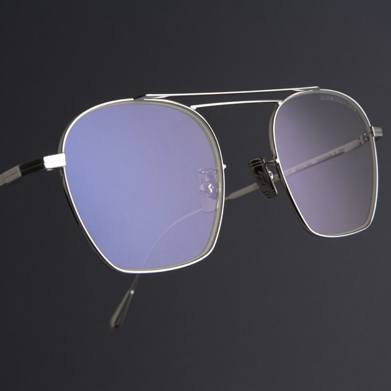 0004 Aviator Optical Glasses-Rhodium