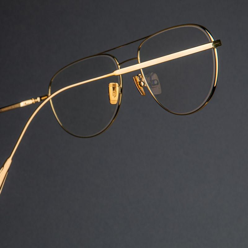 0002 Aviator Optical Glasses-18K Rose Gold