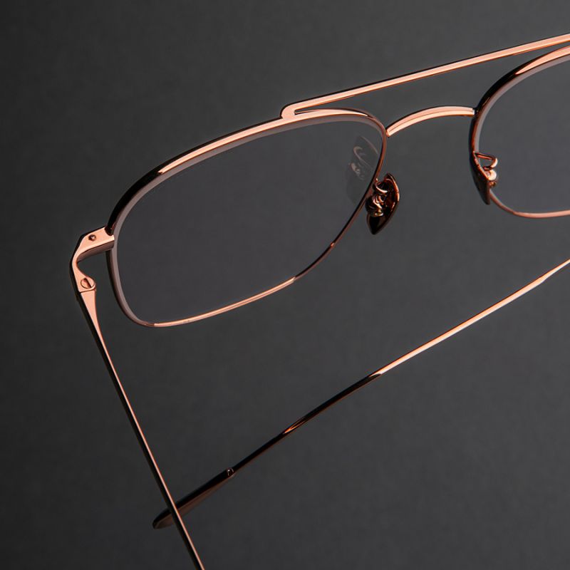 0003 Aviator Optical Glasses-Rose Gold 18K