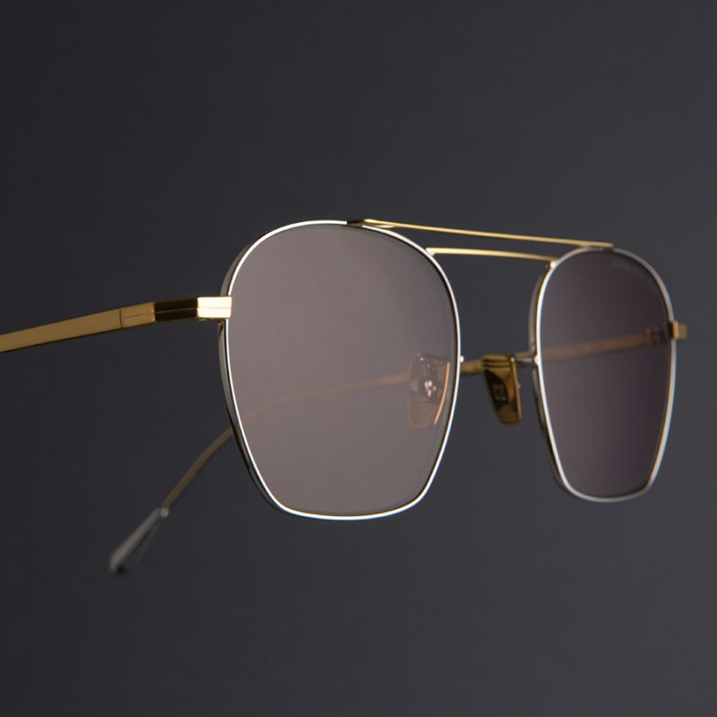 0004 Aviator Sunglasses-24K Yellow Gold + 18K Rhodium