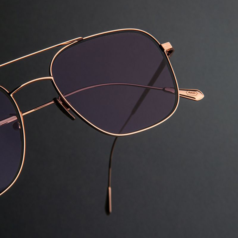 0003 Aviator Sunglasses-Rose Gold 18K