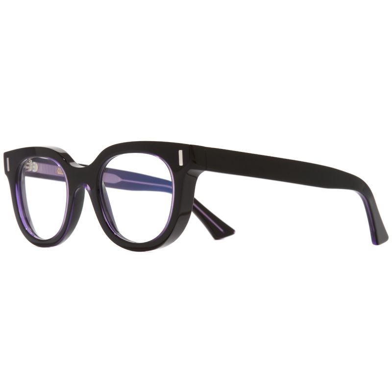 1304 Optical Round Glasses-Purple on Black