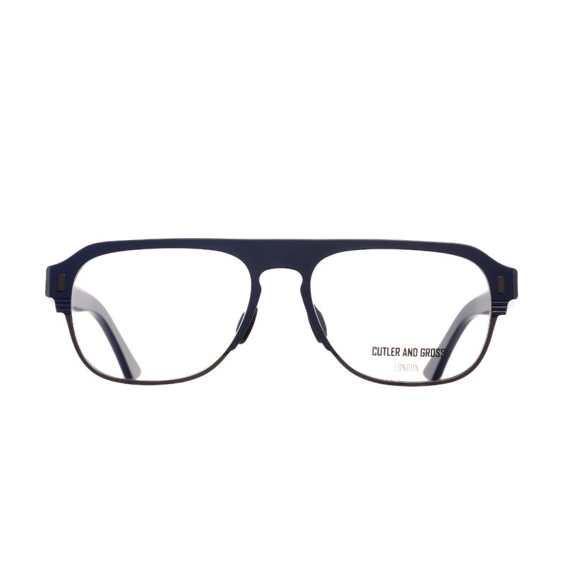 1365 Optical Aviator Glasses-Matt Navy Blue on Black