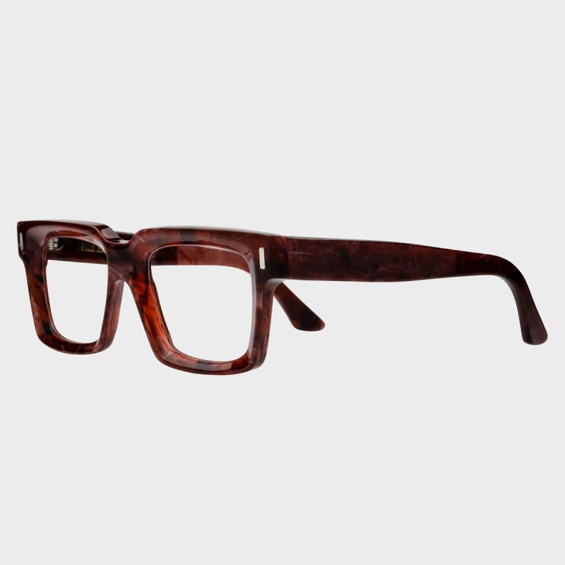 1386 Optical Square Glasses-Burgundy Marble