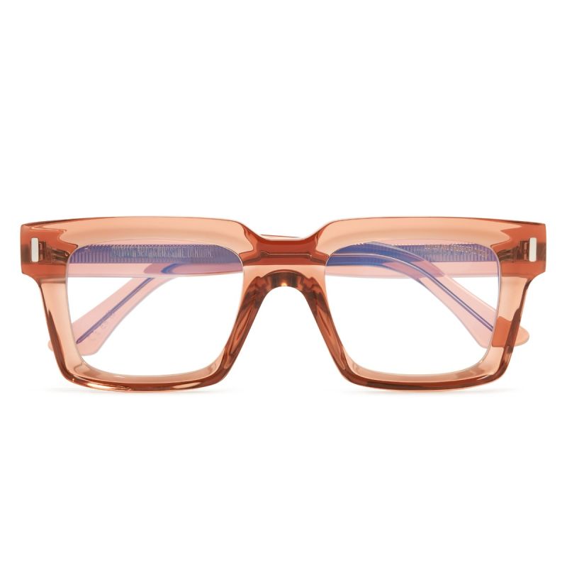 1386 Optical Square Glasses Crystal Peach