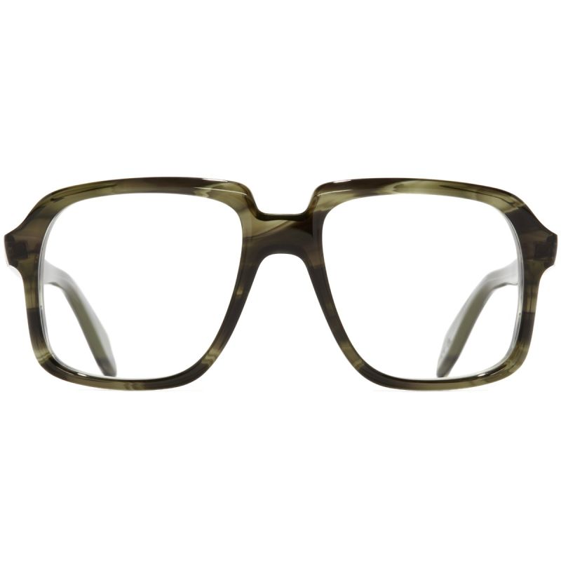 1397 Optical Square Glasses-Striped Green Havana