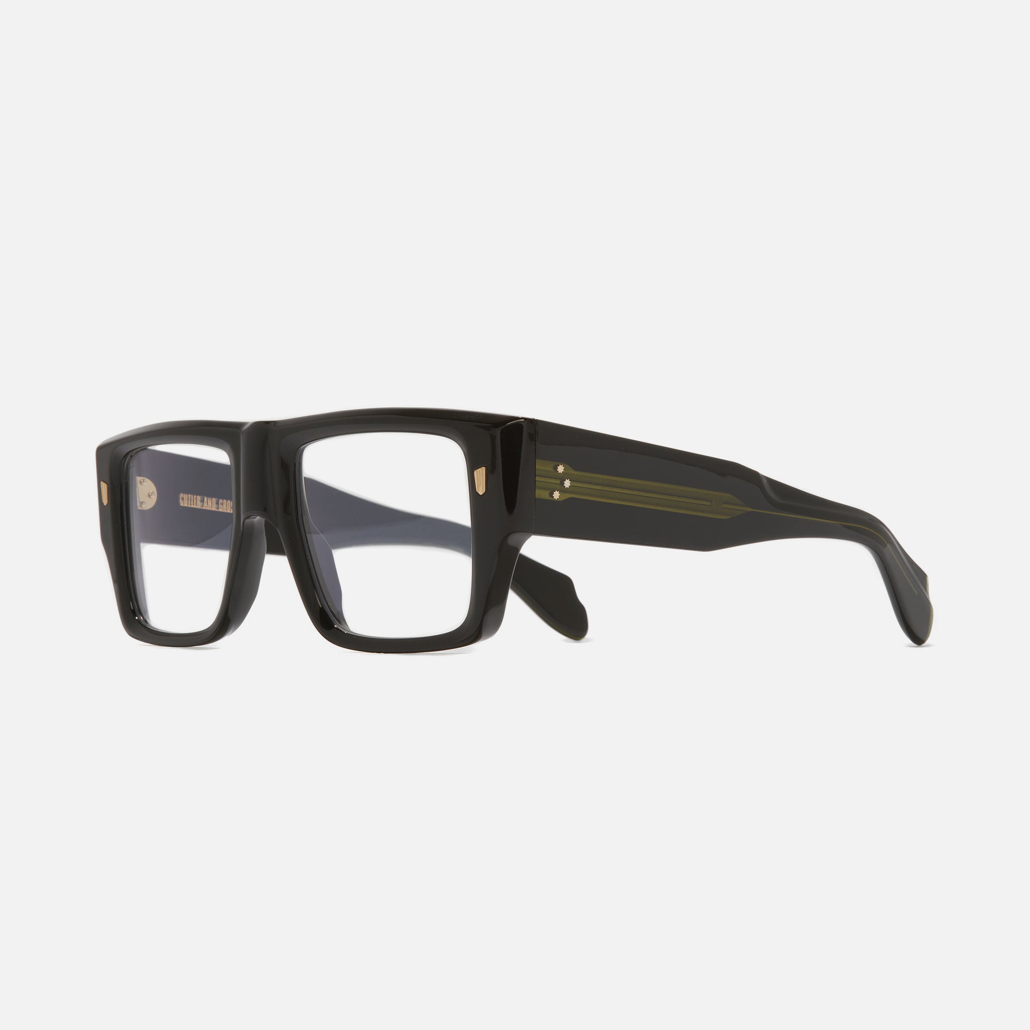 1414_Optical_Rectangle_Glasses_Black_on_Green_Image_2 - Side vertical thumbnail