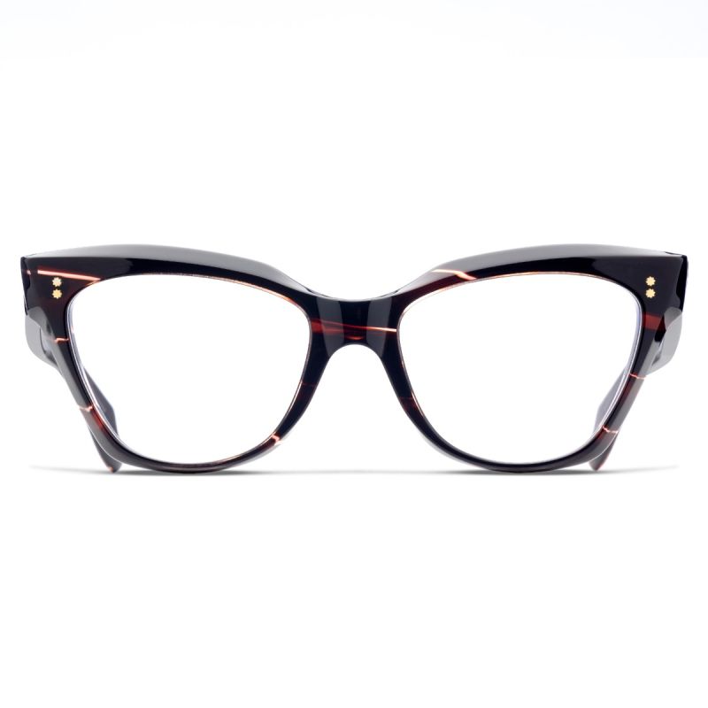 9288 Optical Cat Eye Glasses-Striped Brown Havana