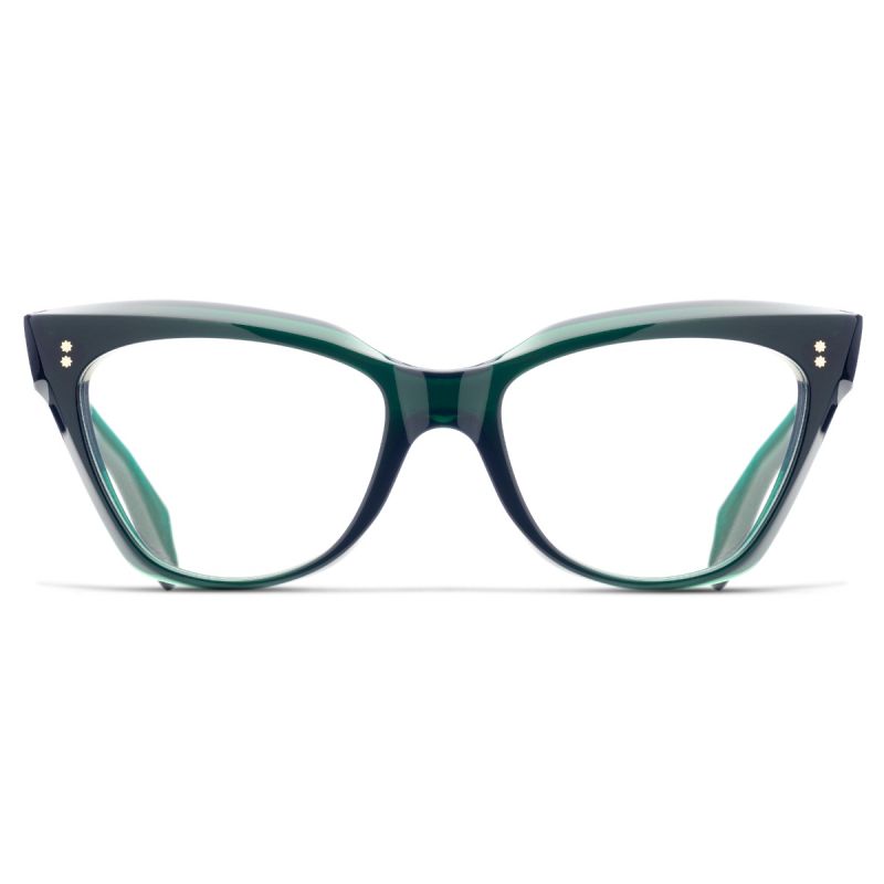 9288 Optical Cat Eye Glasses-Emerald Marble on Ink