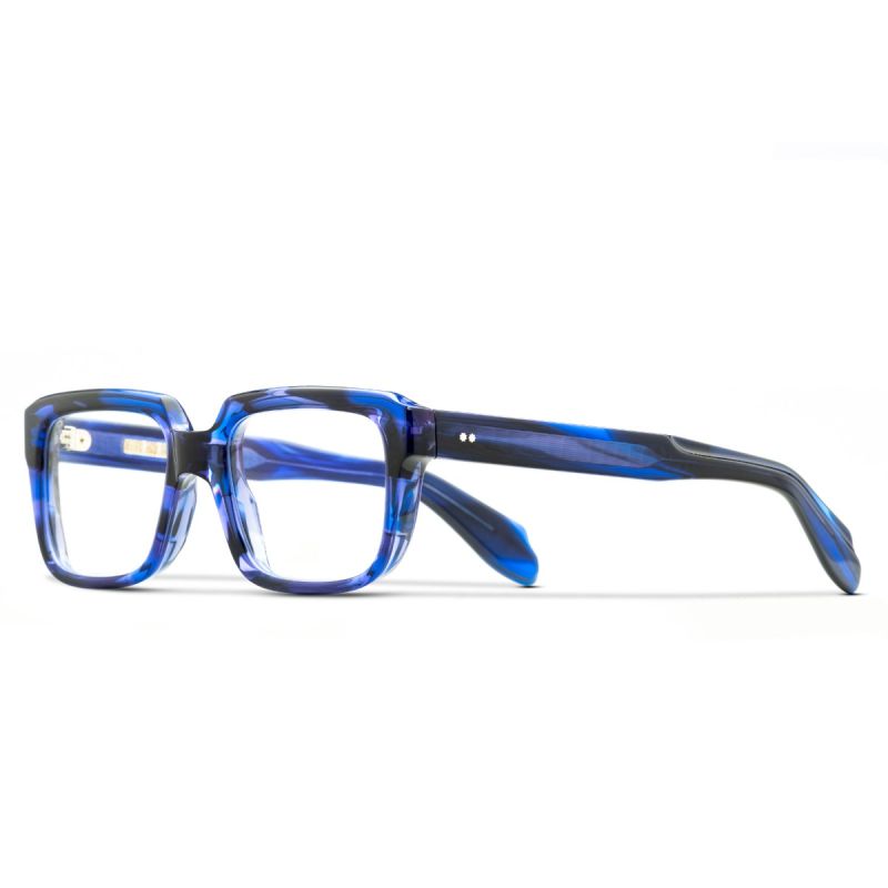 9289 Optical Rectangle Glasses-Striped Blue Havana
