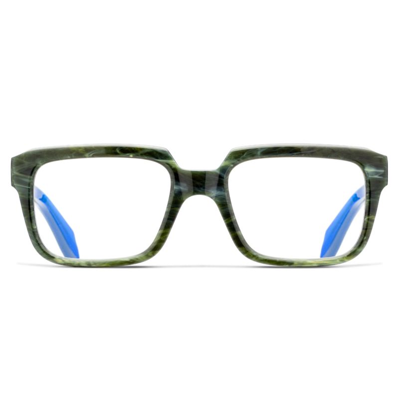 9289 Optical Rectangle Glasses-Emerald Marble on Ink