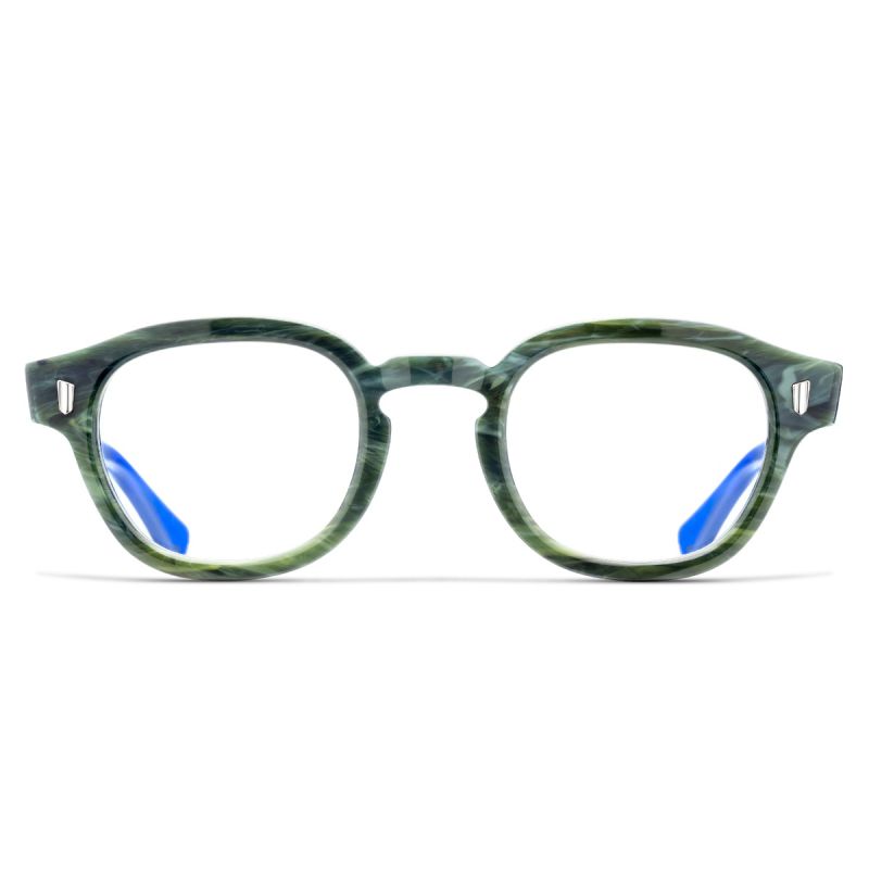 9290 Optical Round Glasses-Emerald Marble on Ink