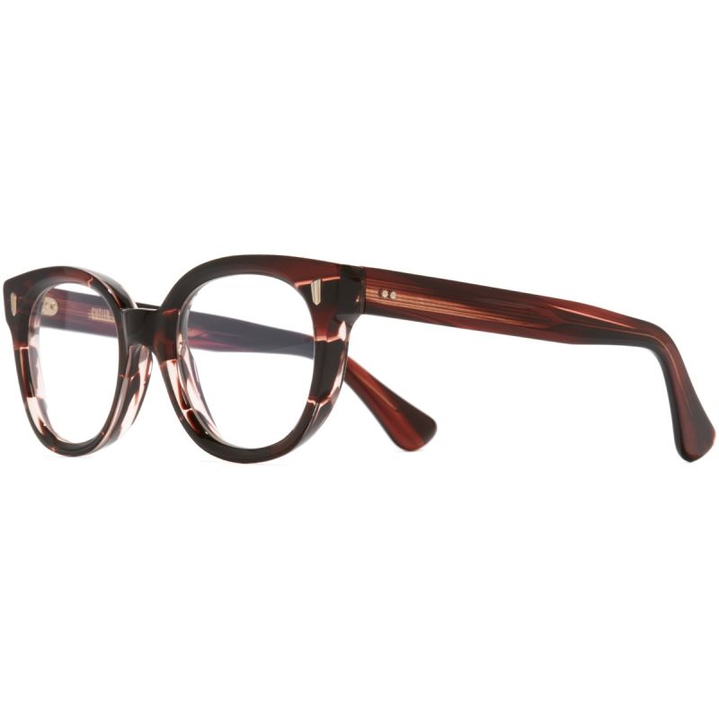 9298 Optical Cat Eye Glasses-Striped Brown Havana