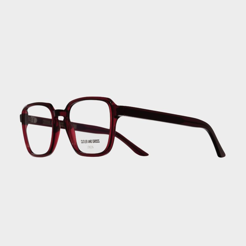 1361 Optical Square Glasses-Bordeaux Red