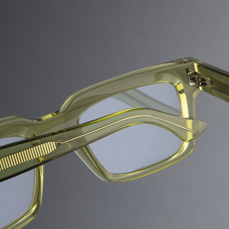 1386 Optical Square Glasses-Crystal Green