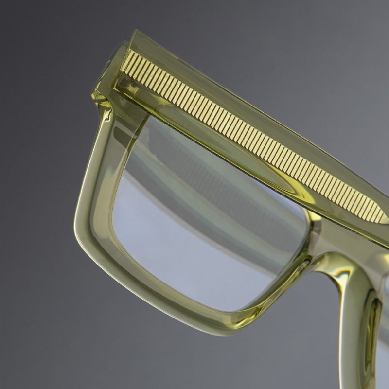 1386 Optical Square Glasses Crystal Green