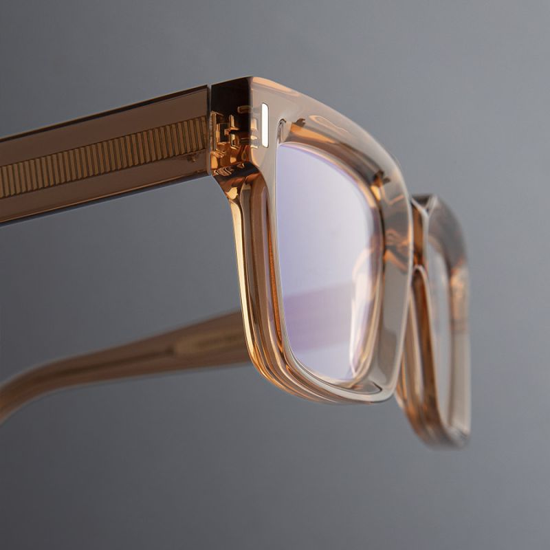 1386 Optical Square Glasses Crystal Peach