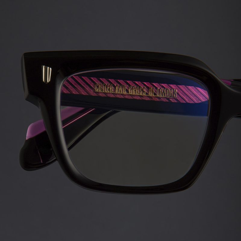 9347 Square Optical Glasses-Black on Pink
