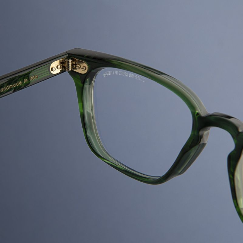 GR05 Cat Eye Optical Glasses-Striped Dark Green