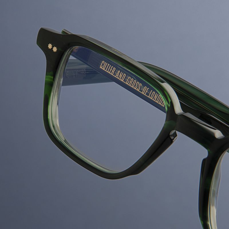 GR07 Square Optical Glasses-Striped Dark Green