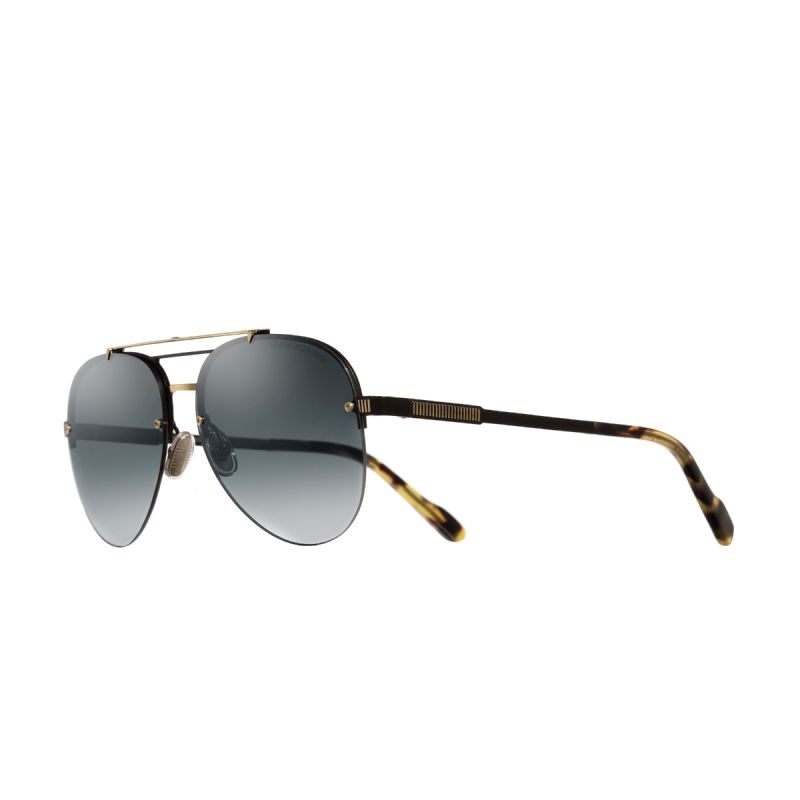 1372 Aviator Sunglasses-Black on Gold