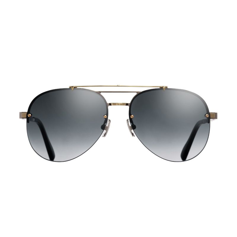 1372 Aviator Sunglasses-Silver on Gold