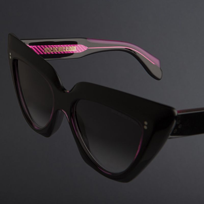 1407 Cat Eye Sunglasses-Black on Pink