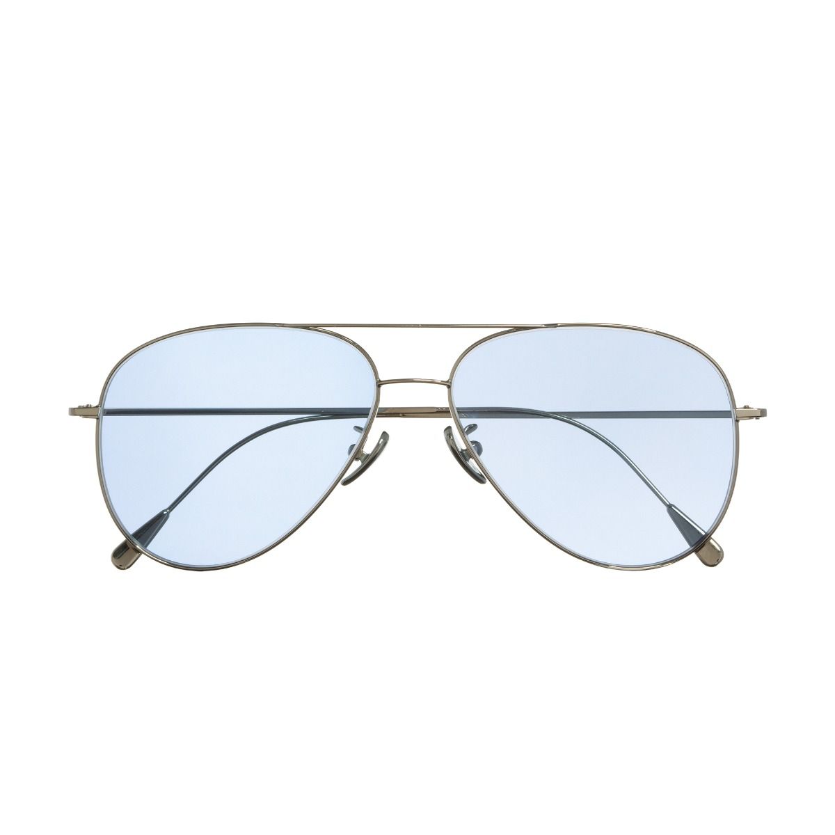 1266 Palladium Plated Aviator Sunglasses-Pale Blue