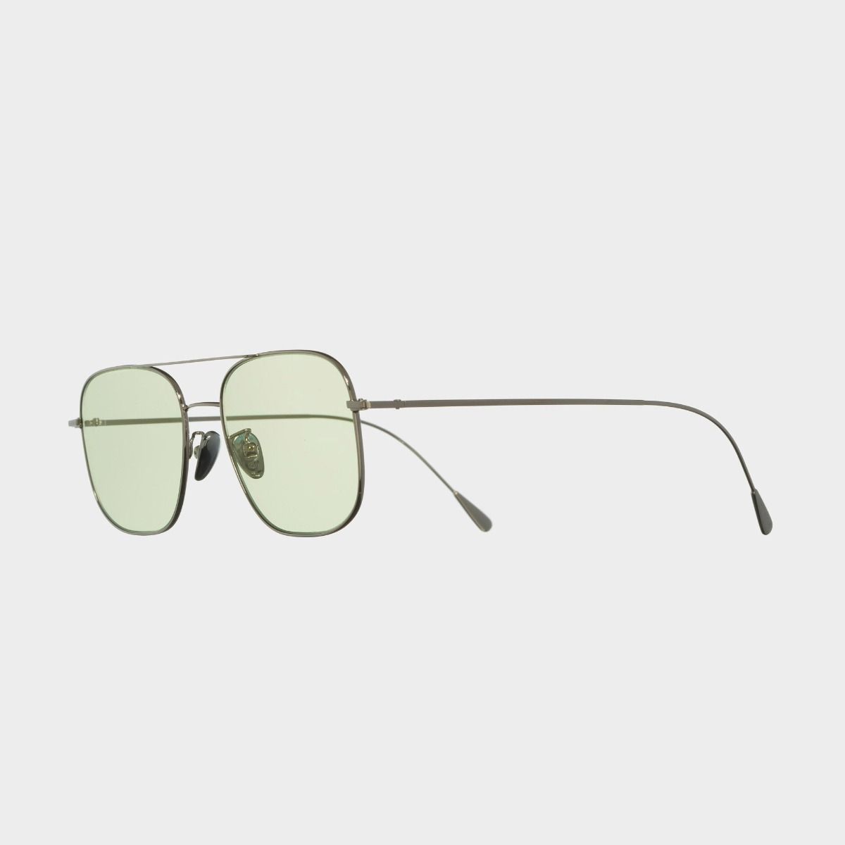 1267 Palladium Plated Square Sunglasses-Pale Green