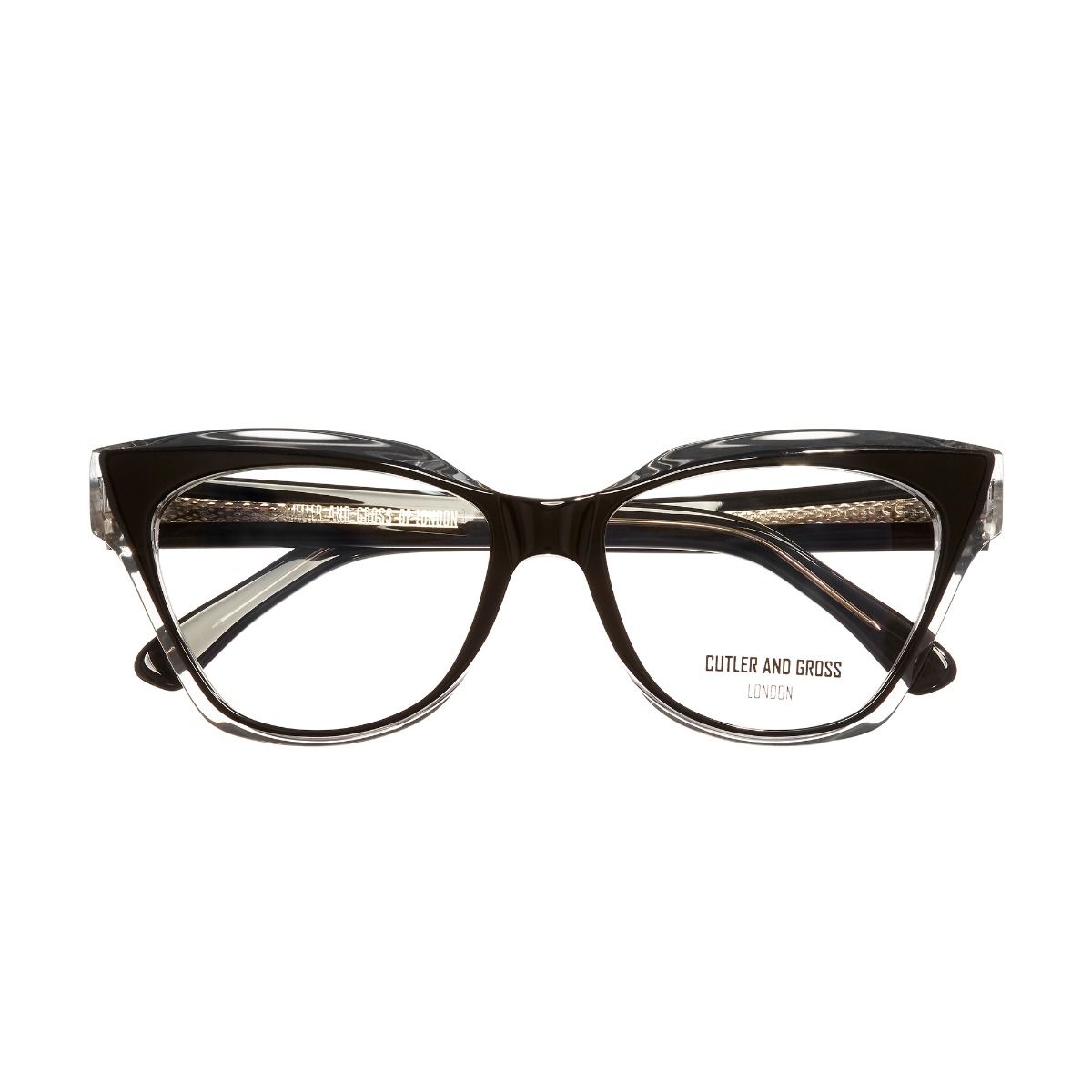1288 Optical Cat-Eye Glasses-Black on Crystal