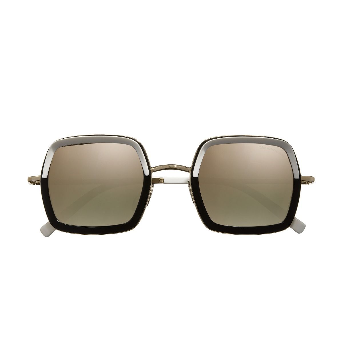 1301 Square Sunglasses-White on Black