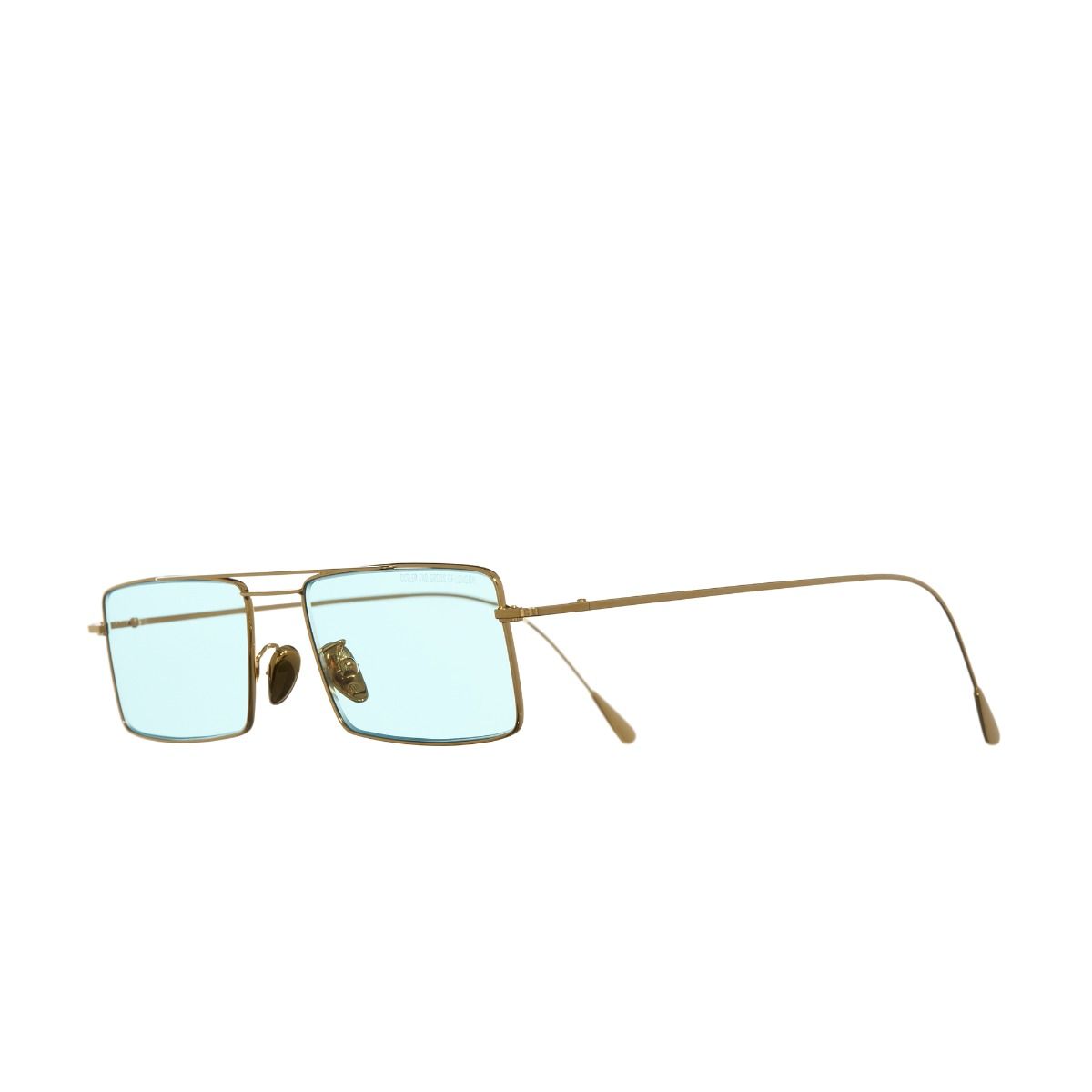 1308 Gold Plated Rectangle Sunglasses-Pale Light Blue