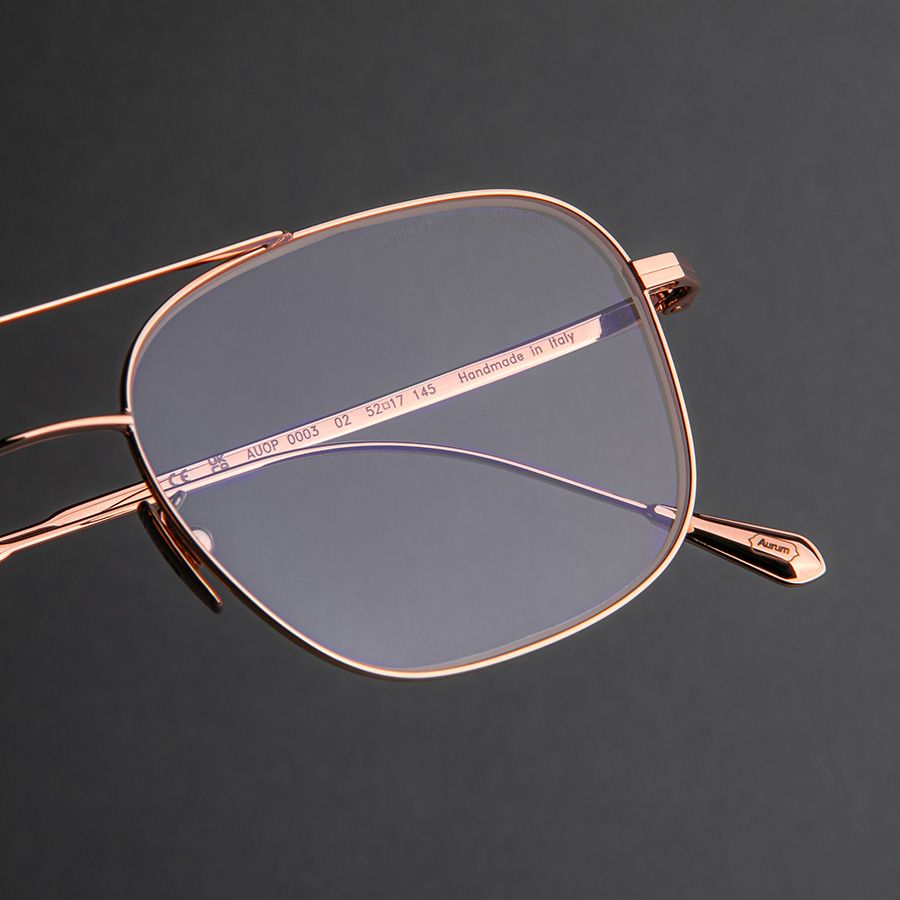 0003 Aviator Optical Glasses-Rose Gold 18K