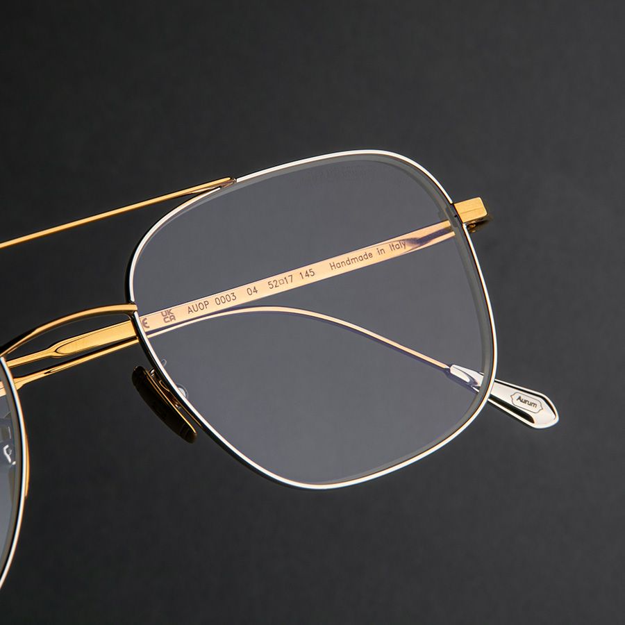 0003 Aviator Optical Glasses-Yellow Gold 24K + Rhodium 18K