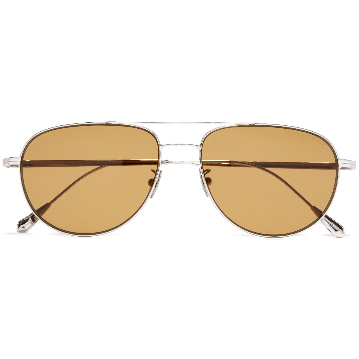 0002 Aviator Sunglasses-White Gold Rhodium 18K