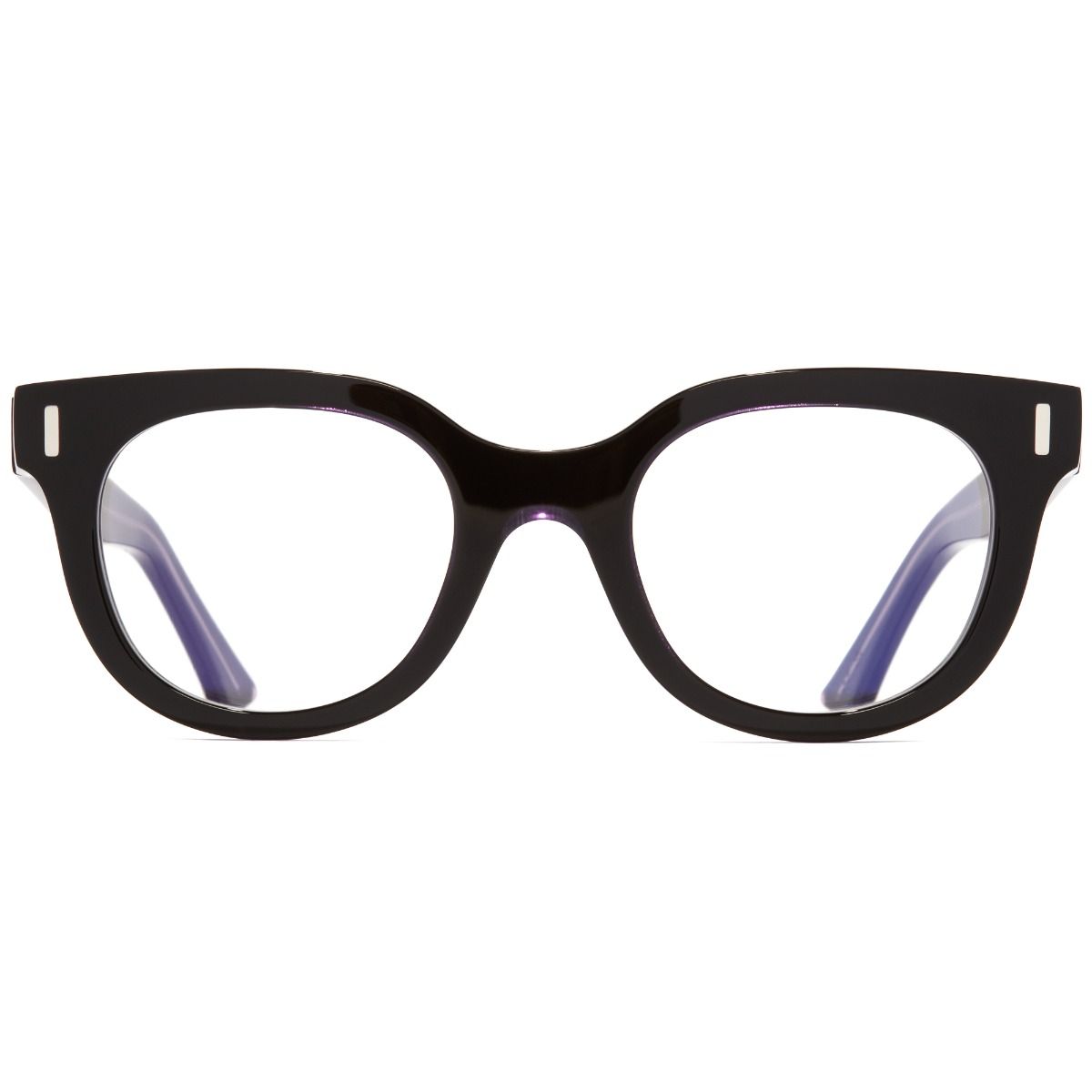 1304 Optical Round Glasses-Purple on Black