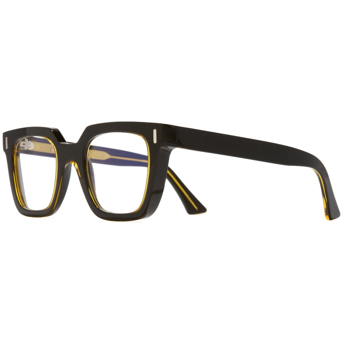 1305 Optical Square Glasses-Yellow on Black