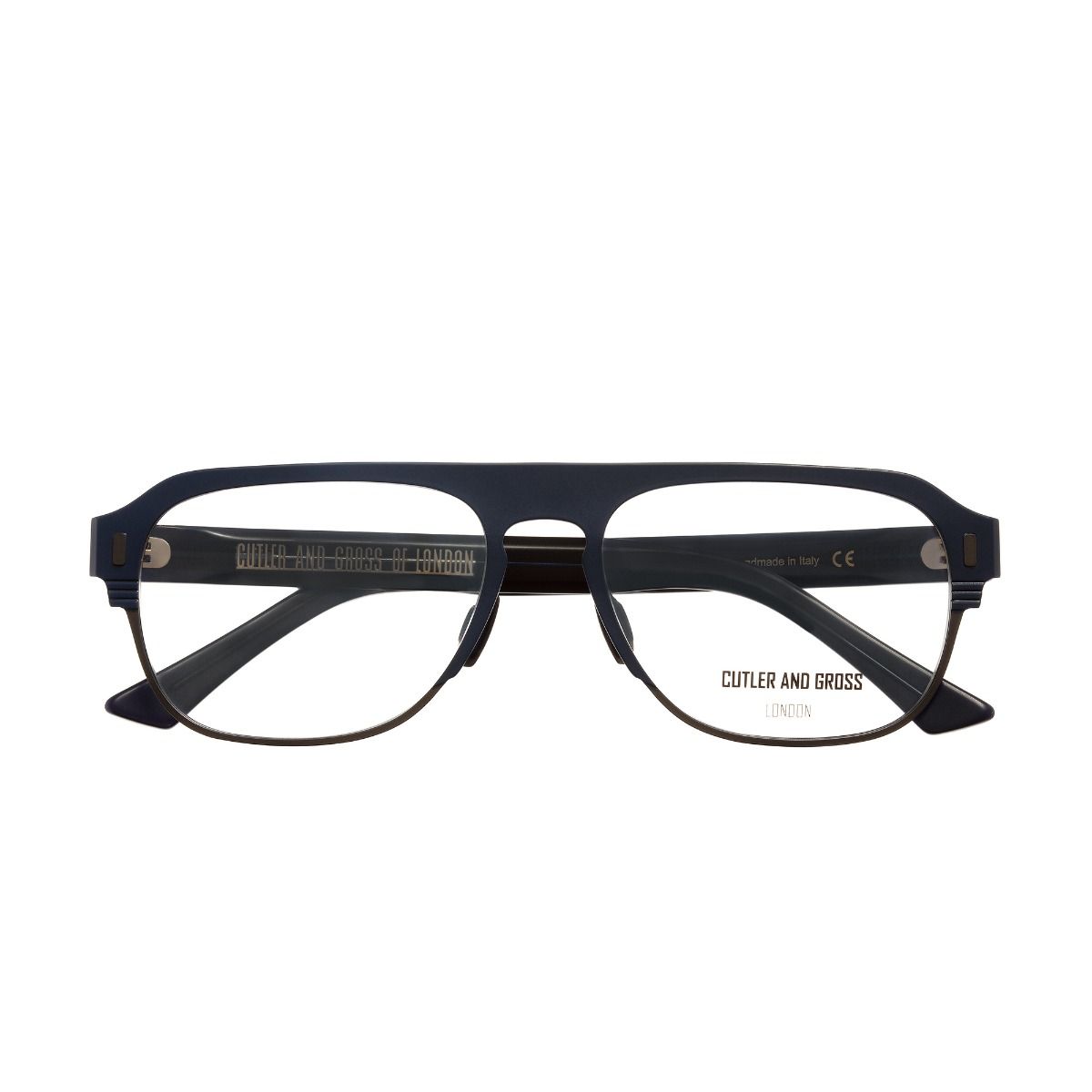 1365 Optical Aviator Glasses-Matt Navy Blue on Black