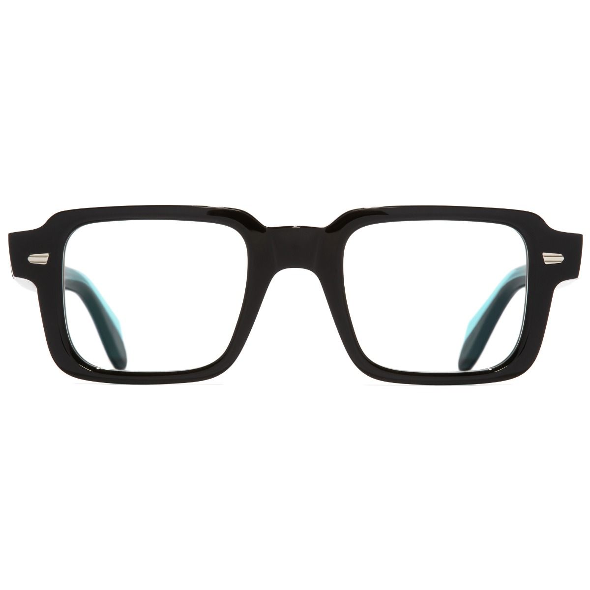 1393 Optical Square Glasses-Teal on Black