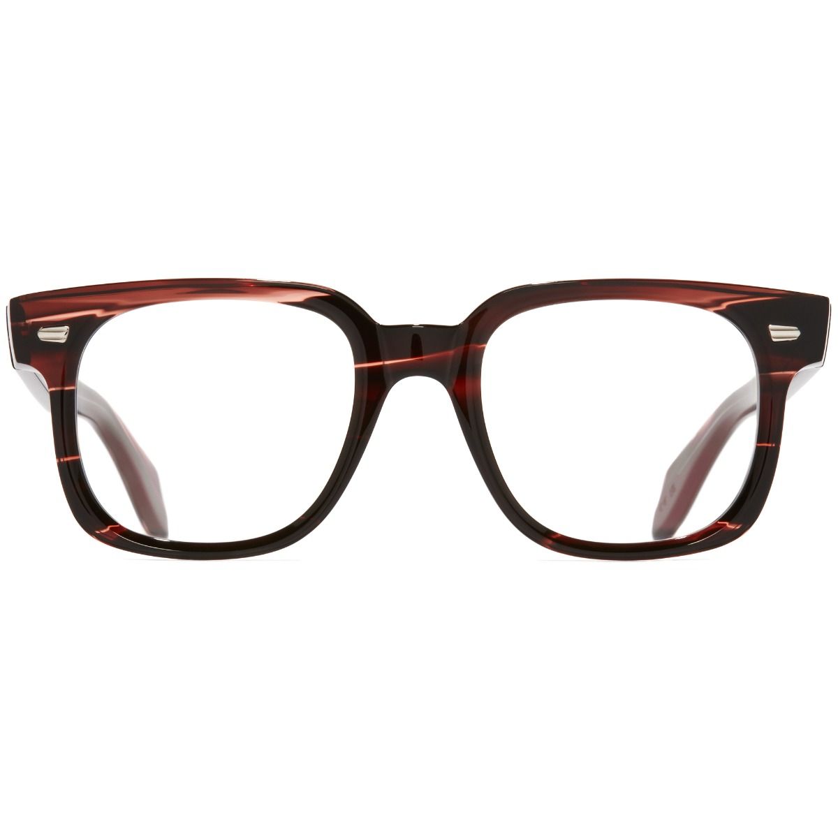 1399 Optical Square Glasses-Striped Brown Havana
