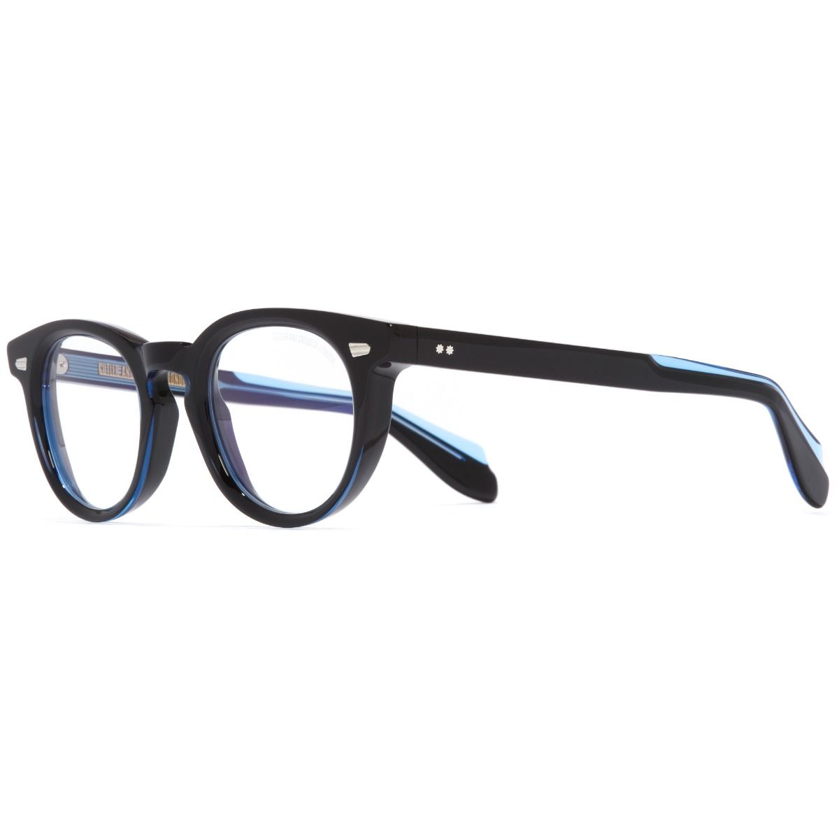 1405 Round Optical Glasses-Black on Blue