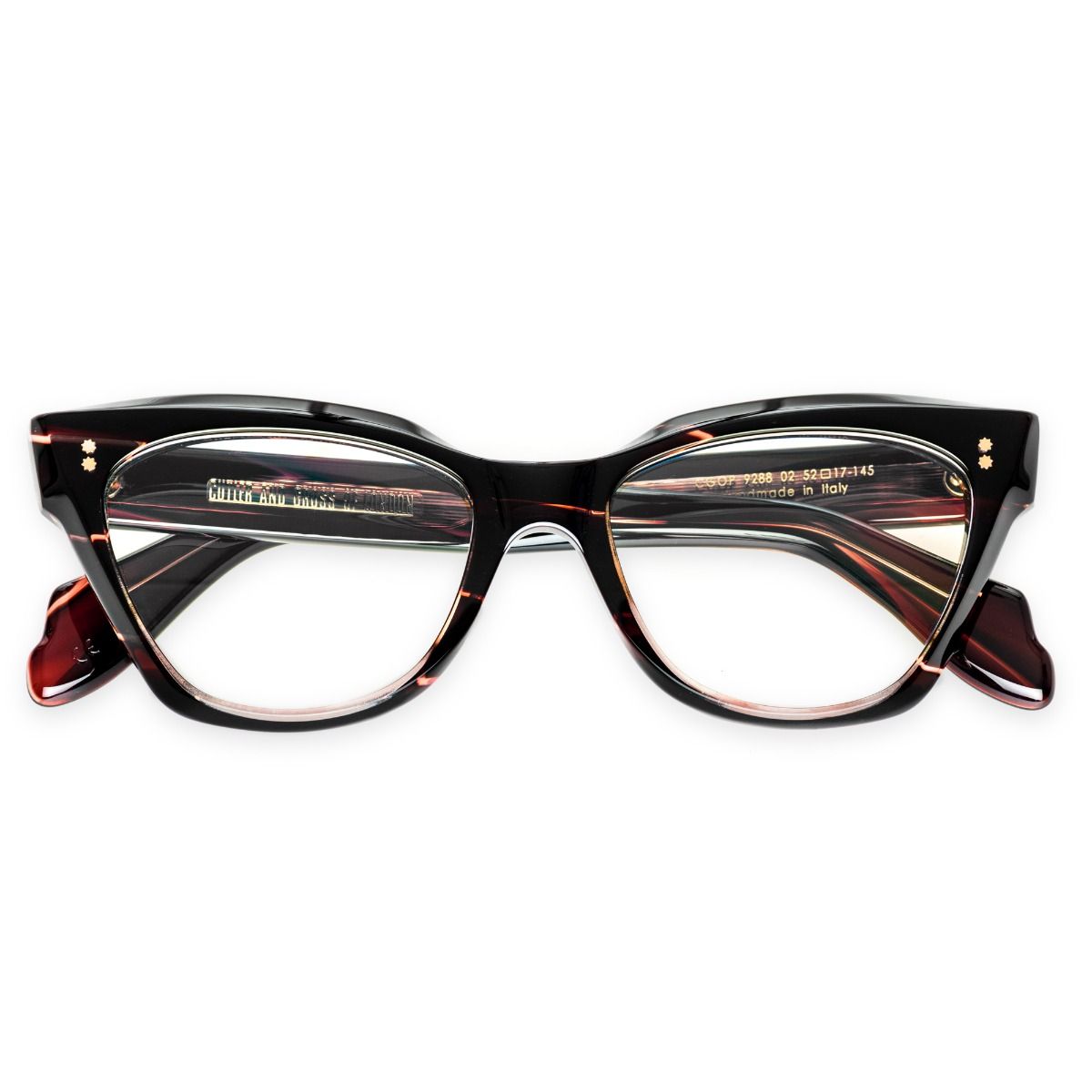 9288 Optical Cat Eye Glasses-Striped Brown Havana