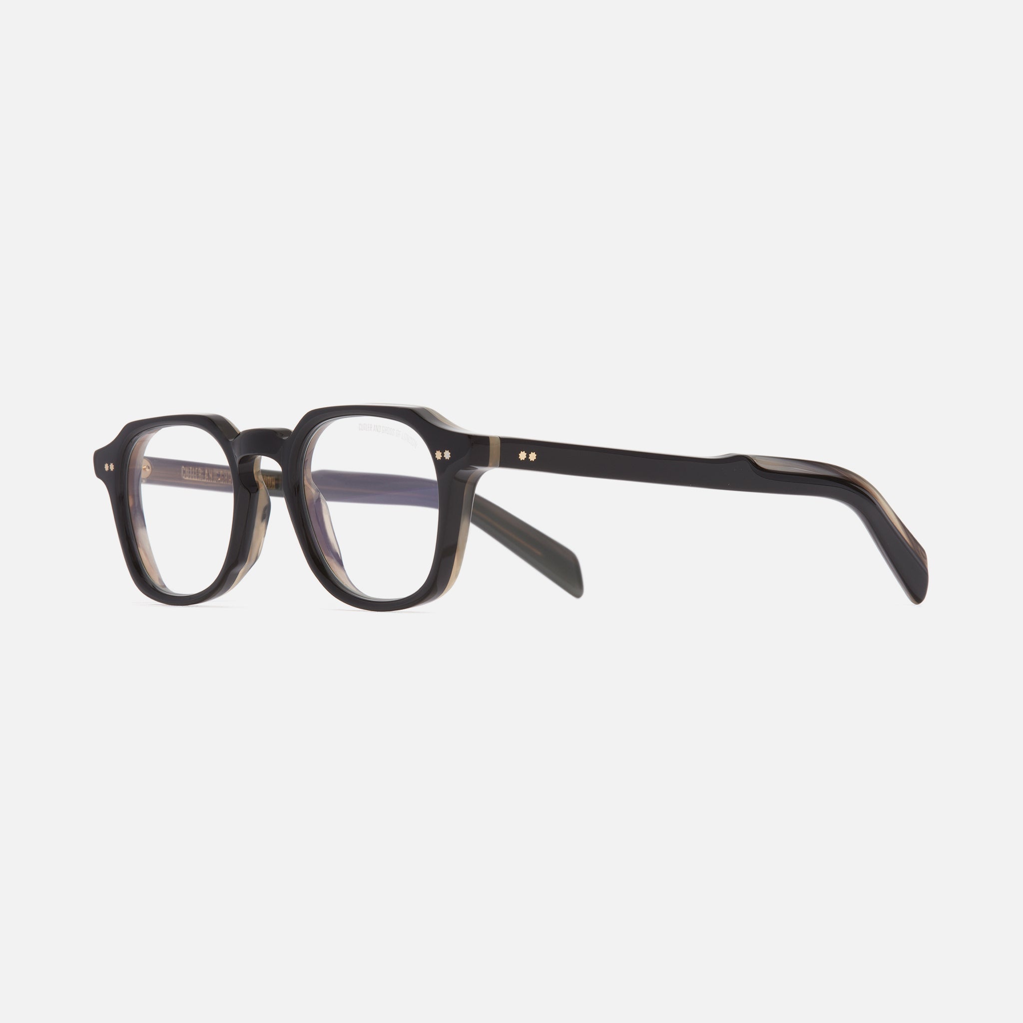 GR03 Square Optical Glasses-Black on Horn