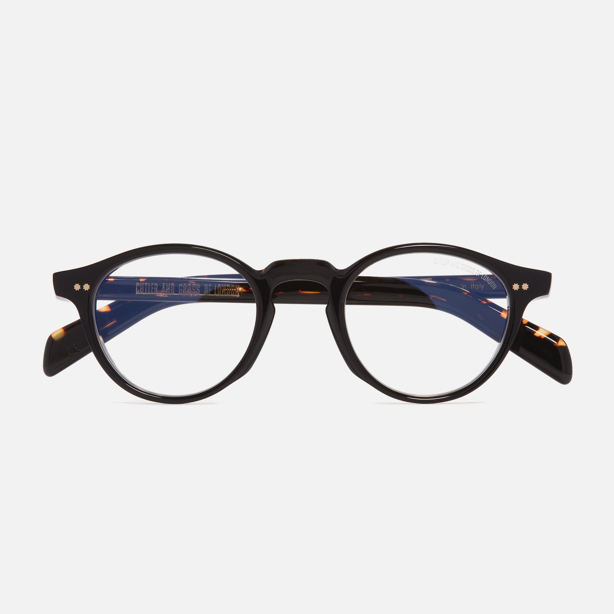 GR04 Round Optical Glasses-Black on Havana