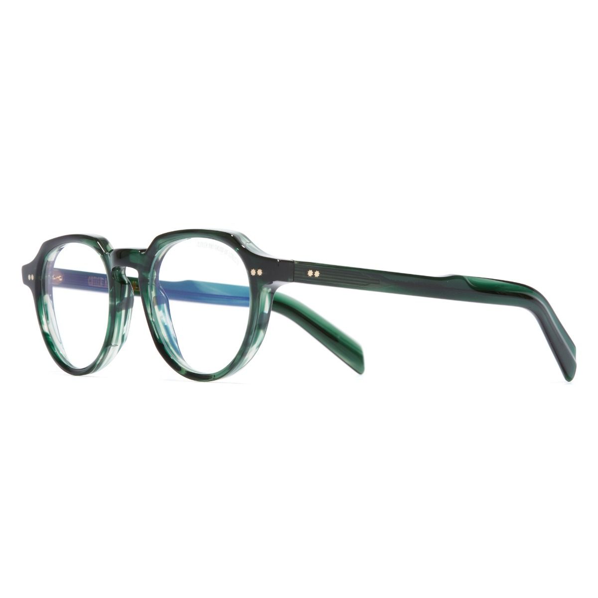 GR06 Round Optical Glasses-Striped Dark Green