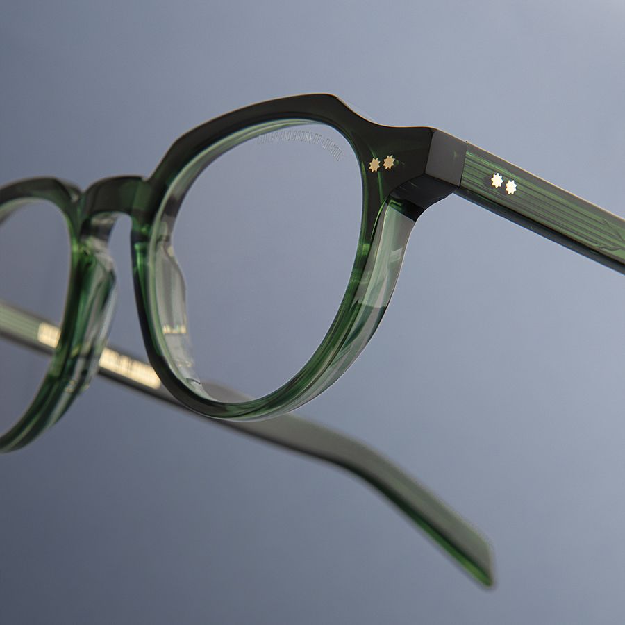 GR06 Round Optical Glasses-Striped Dark Green