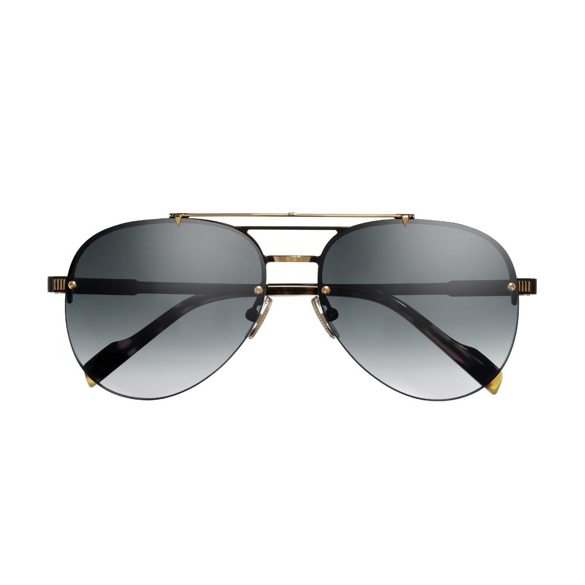 1372 Aviator Sunglasses-Black on Gold