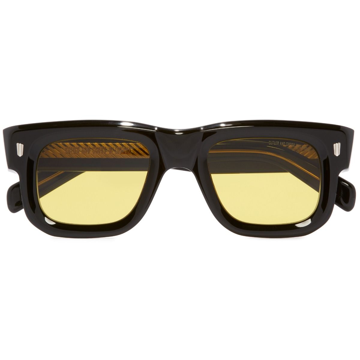 1402 Square Sunglasses-Yellow on Black