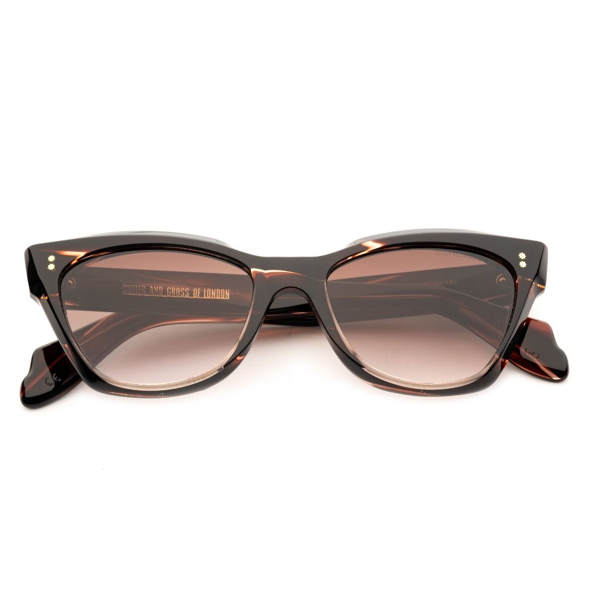 9288 Cat Eye Sunglasses-Striped Brown Havana