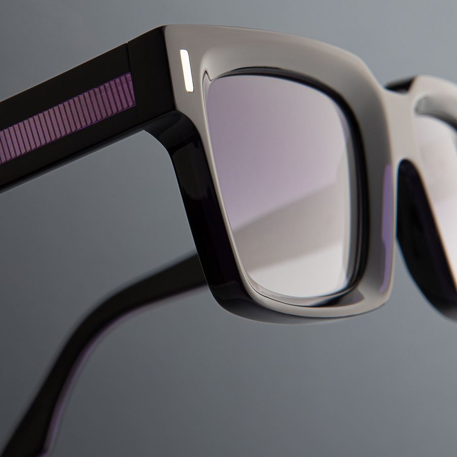 1386 Square Sunglasses-Purple on Black